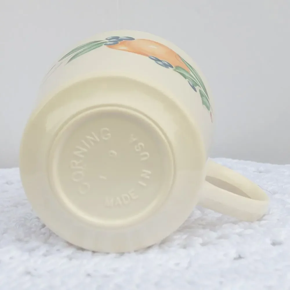 Vintage CORELLE Coordinates Abundance Mug Set of 4 Fall Fruit Ceramic Coffee C